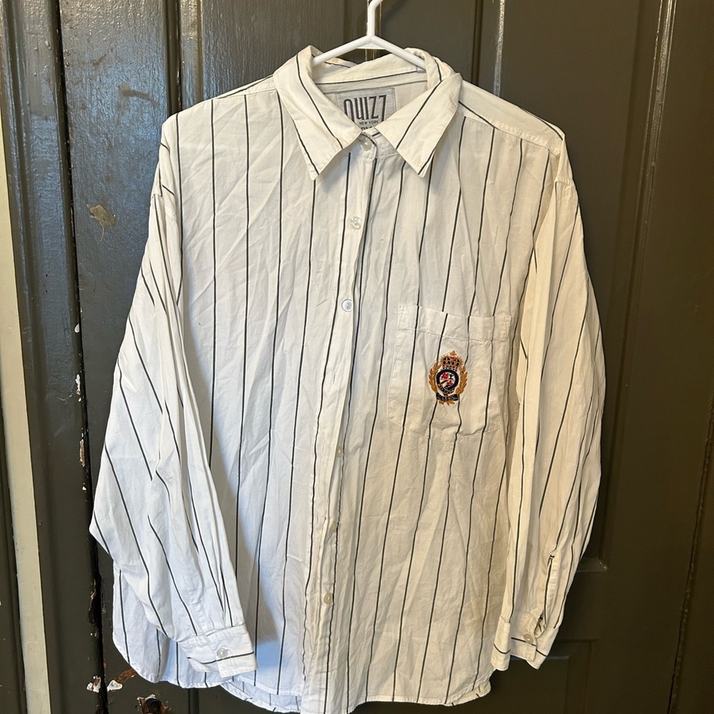 Vintage White Striped Shirt